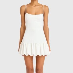 Amanda Uprichard White Scallop-Hem Mini Skirt